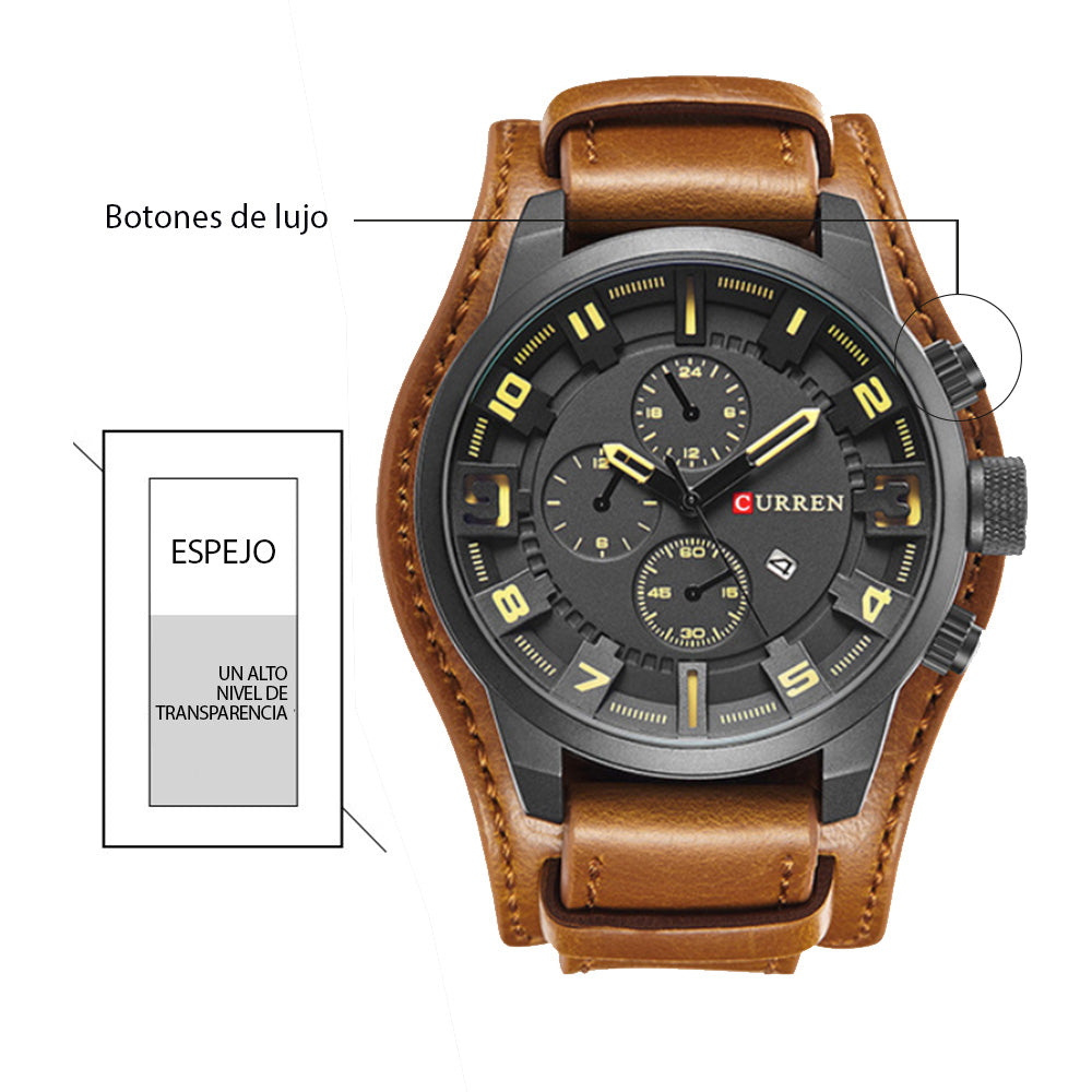 RELOJ CURREN 8225 EN CUERO