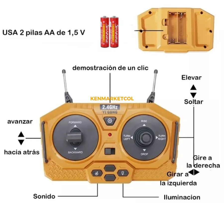 Bulldozer Control Remoto Metal