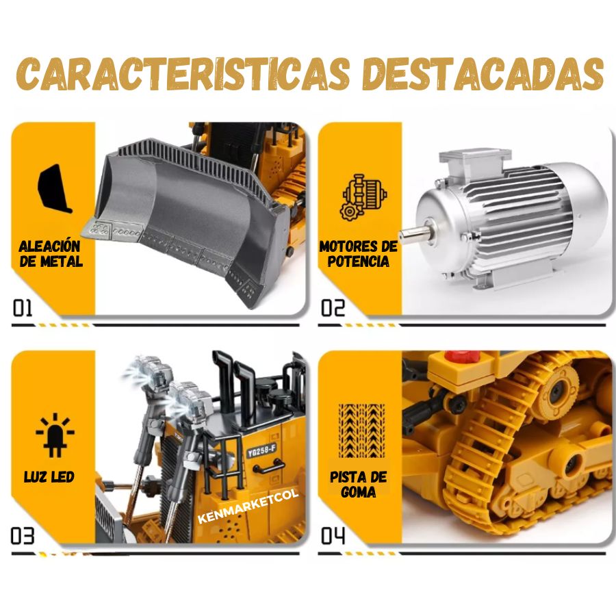 Bulldozer Control Remoto Metal